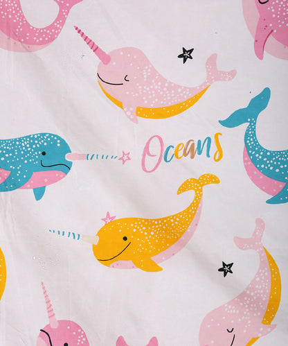 Dolphins Kids Double Bedsheet with 2 Pillow Covers