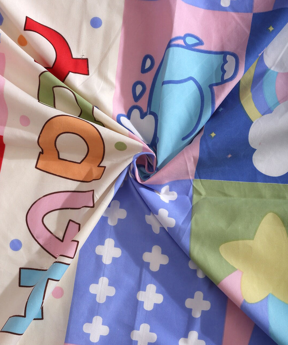 Cute Kids Double Bedsheet With 2 Pillow Cover