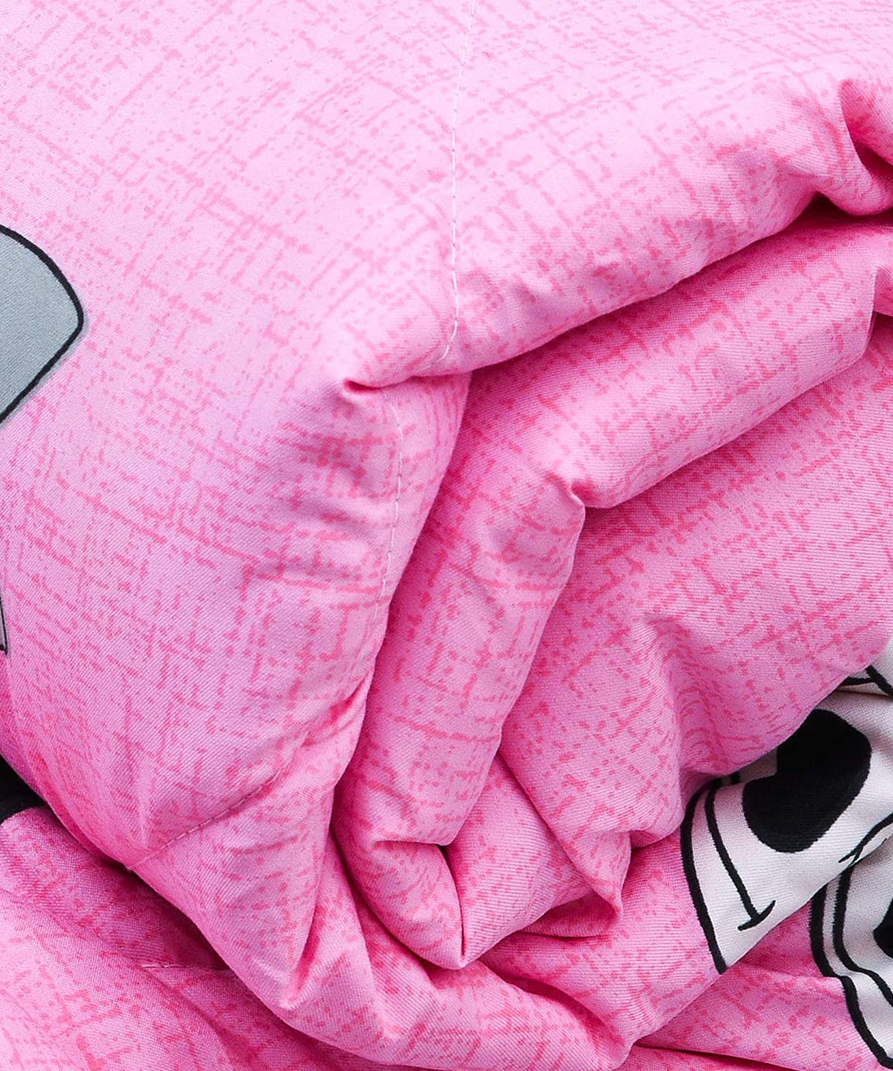 Cute Kids Pink 350GSM Single Bed Comforter