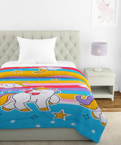 Unicorn Print 350GSM Single Bed Comforter