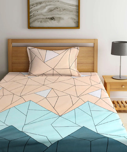 Geometric Single Bedsheet with 1 Pillow Cover