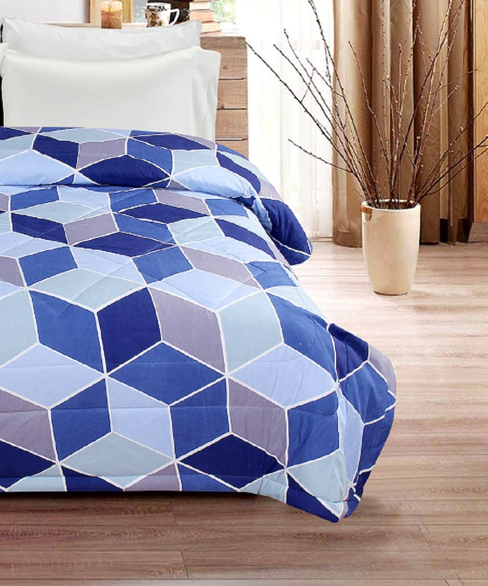 Blue Geometric Quilt / Blanket / Razai / Duvet Cover