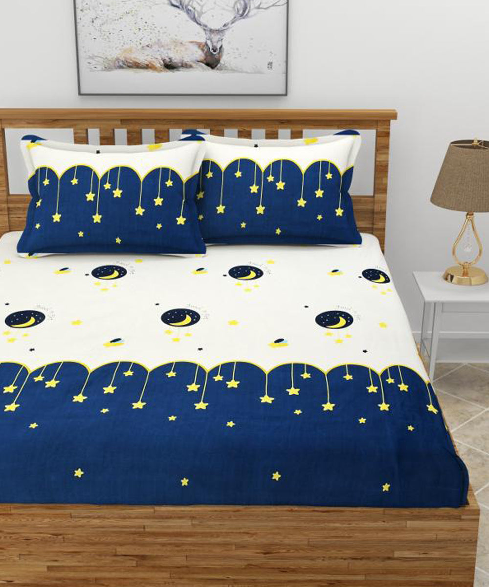 Kids Space King Size Bedsheet With 2 Pillow Cover
