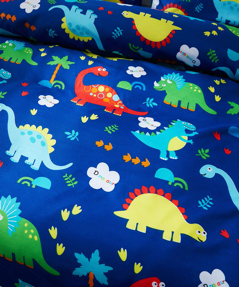 Blue Dinasaur Kids 350GSM Double Bed Comforter