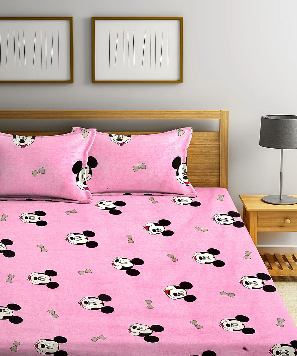 Kids Cute King Fitted Bedsheet With 2 Pillow Covers