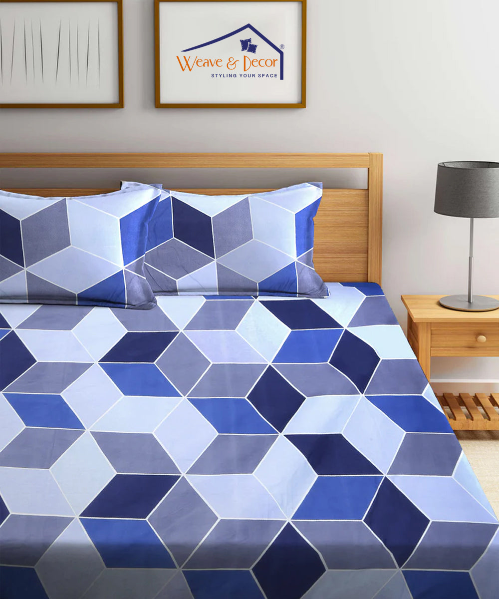 Blue Geometric Pillow Cover Set of 2