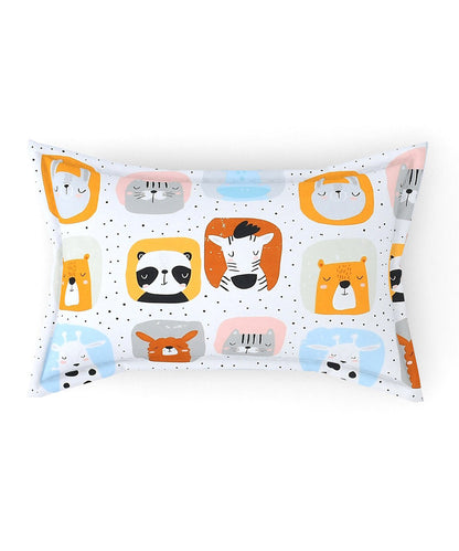 Cuddly Critters Kids Single Bedsheet With 1 Pillow Cover
