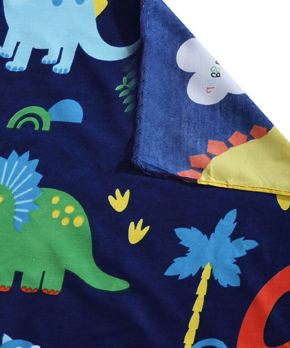 Blue Dinosaur Kids Single Bedsheet with 1 Pillow Cover