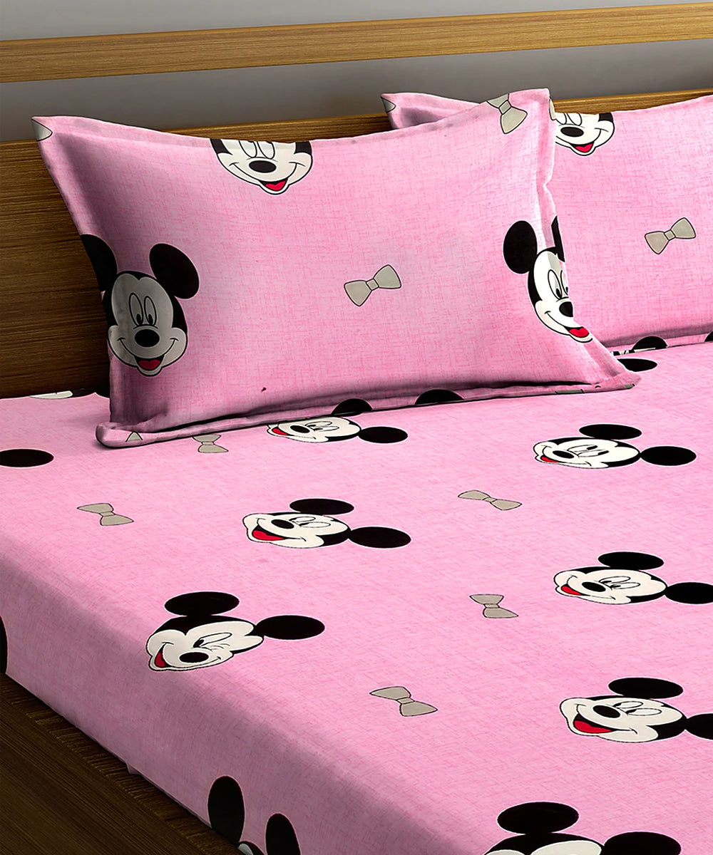 Kids Cute Queen Fitted Bedsheet With 2 Pillow Covers