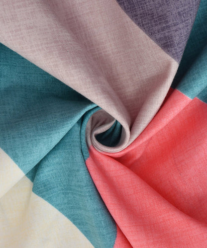 Multicoloured Squares Single Fitted Bedsheet With 1 Pillow Cover