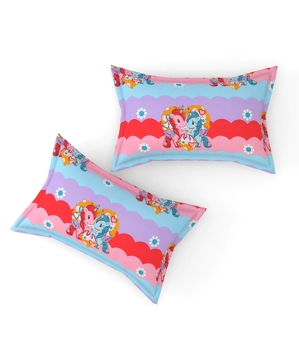 Cute Kids King Fitted Bedsheet With 2 Pillow Covers