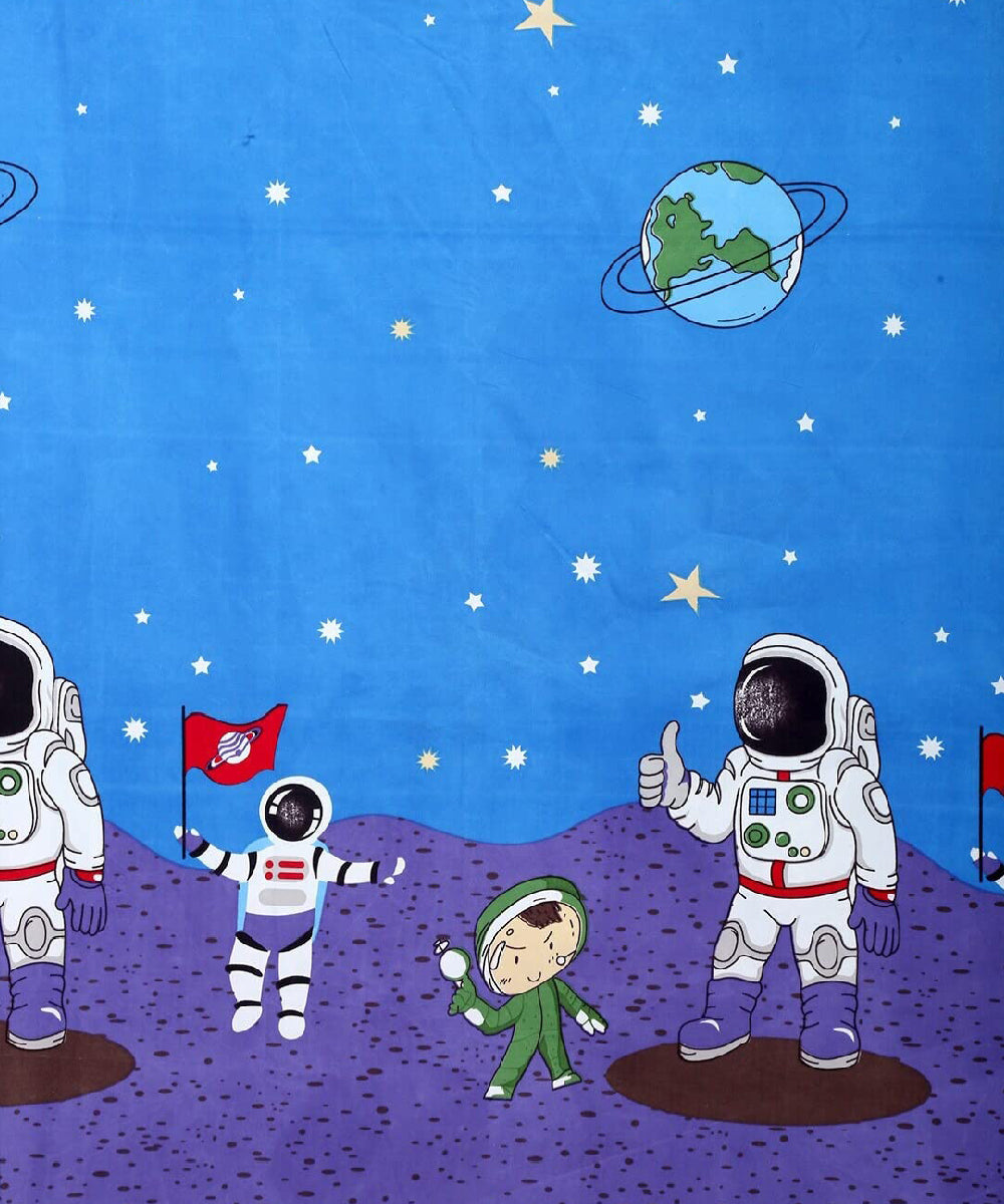 Space Kids Single Bedsheet with 1 Pillow Cover