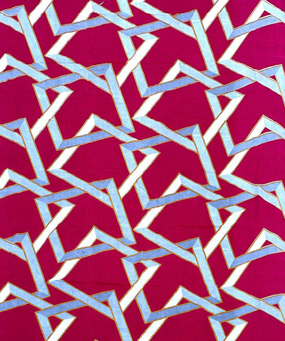 Fuchsia geometric Single Bedsheet With 1 Pillow Cover