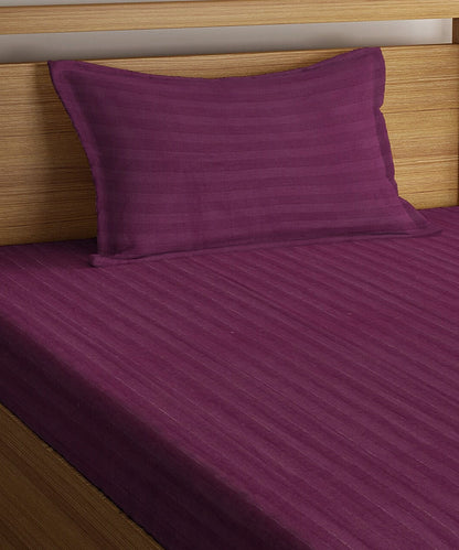 Wine Single Fitted Bedsheet With 1 Pillow Cover