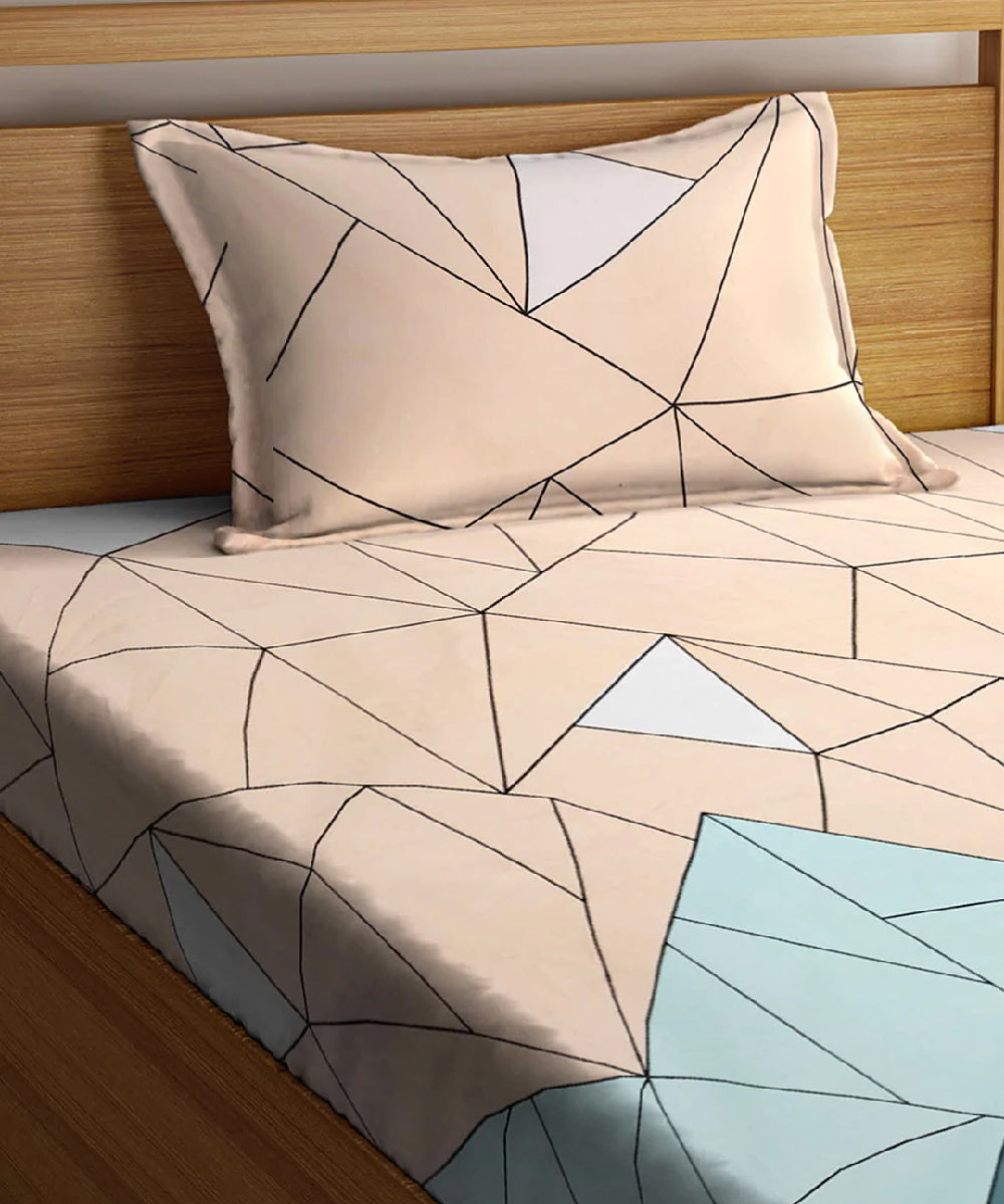 Geometric Single Bedsheet with 1 Pillow Cover
