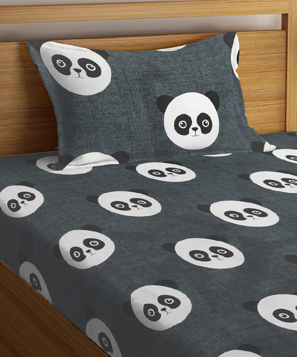 Panda Playtime Single Bedsheet With 1 pillow cover