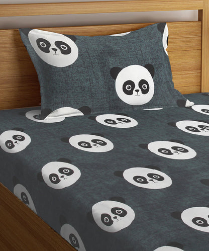 Panda Playtime Single Bedsheet With 1 pillow cover