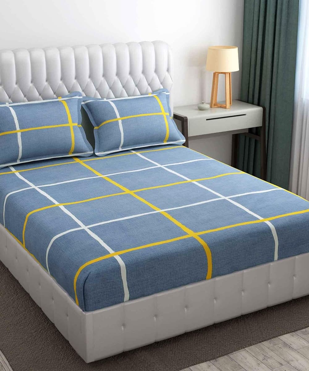 Modern Matrix King Fitted Bedsheet With 2 Pillow Covers