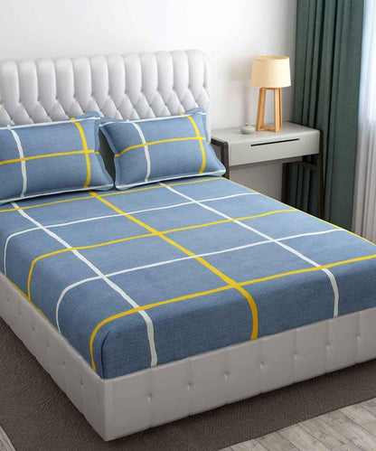 Modern Matrix King Fitted Bedsheet With 2 Pillow Covers