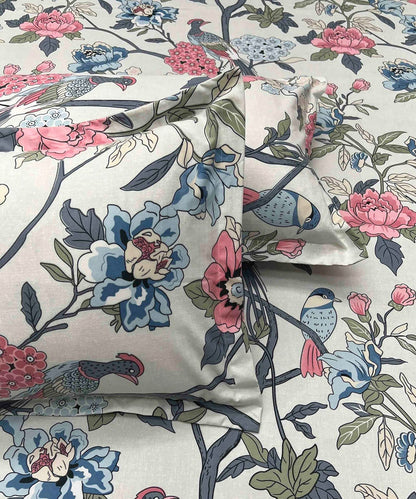 Orchard Elegance Fitted Bedsheet With Pillow Cover