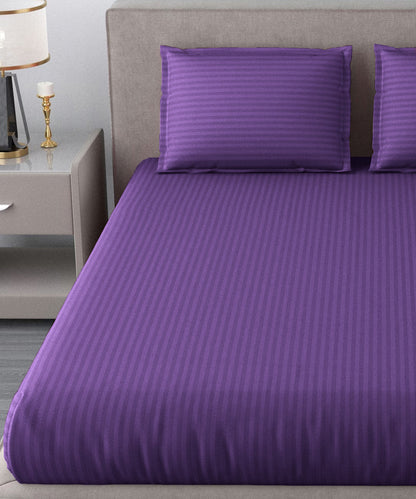 Violet King fitted Bedsheet With 2 Pillow Covers