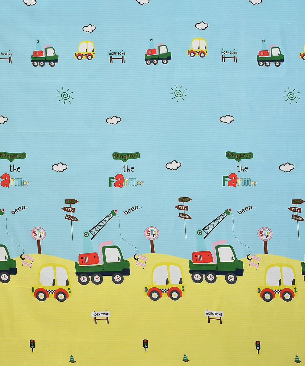 Little Builder Dream Kids Single Bedsheet With 1 Pillow Cover