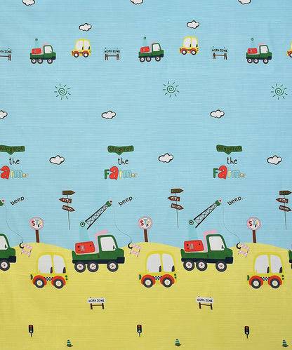 Little Builder Dream Kids Single Bedsheet With 1 Pillow Cover