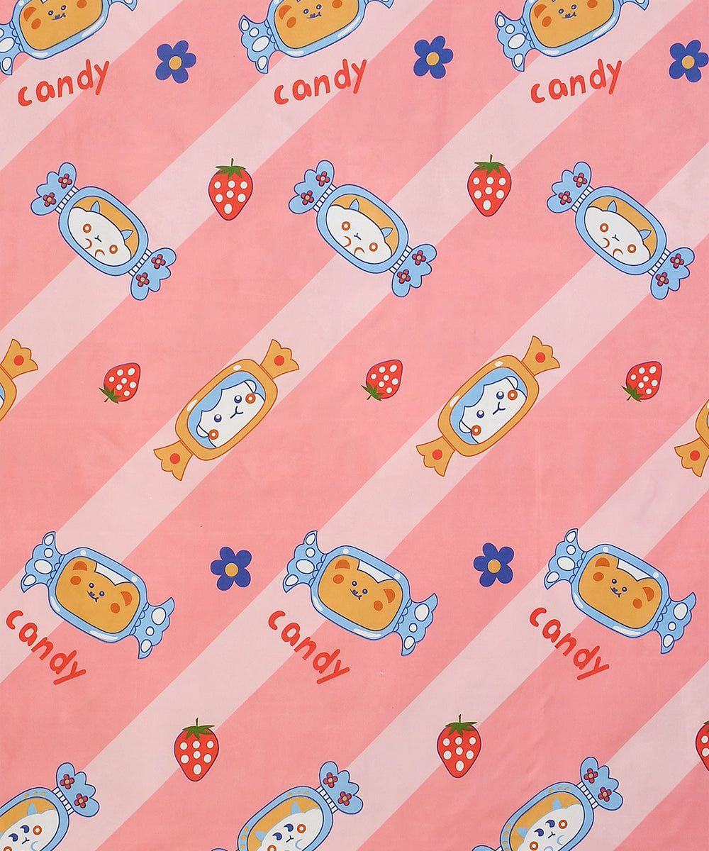 Sweet Candy Dreams Kids Single Bedsheet With 1 Pillow Cover