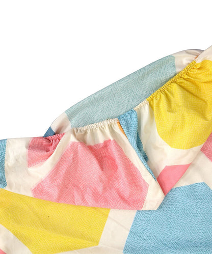 Hexa Geometric Single Fitted Bedsheet With 1 Pillow Cover