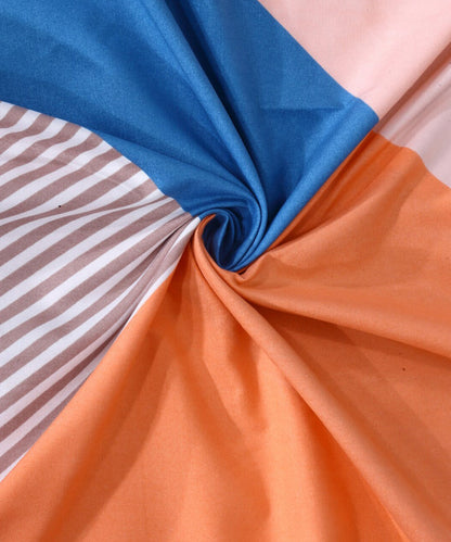 Multicolor Single Fitted Bedsheet With 1 Pillow Cover