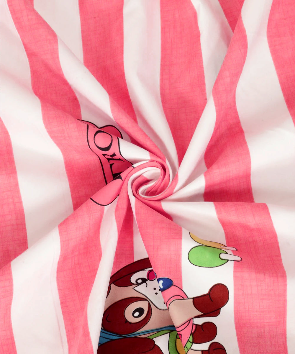 Paw Patrol Peach Single Bedsheet With 1 Pillow Cover