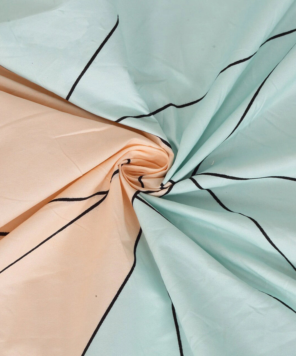 Multi Color Geometric Single Fitted Bedsheet With 1 Pillow Cover