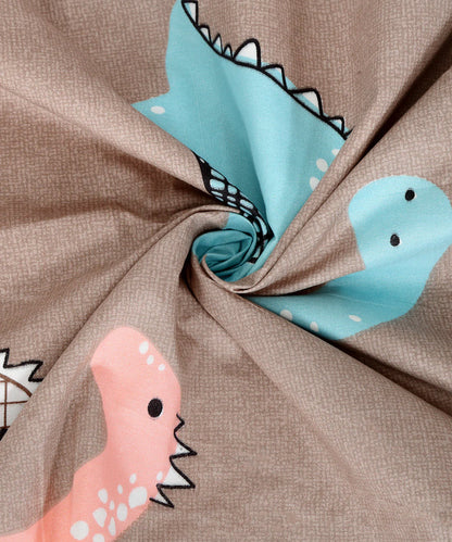 Cute Dinosaur Super King Fitted Bedsheet With 2 Pillow Covers