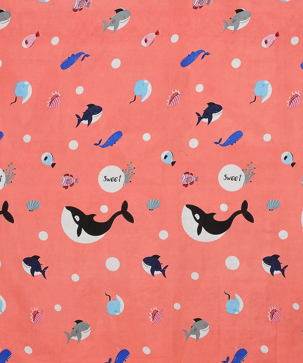 Pink Dolphin Kids Single Fitted Bedsheet With 1 Pillow Cover