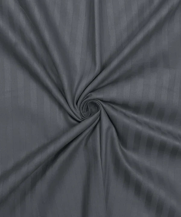 Grey Satin Stripe Bedsheet with Pillow Cover