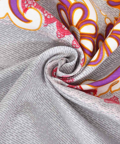 Mauve Printed Double Bedsheet with 2 Pillow Covers