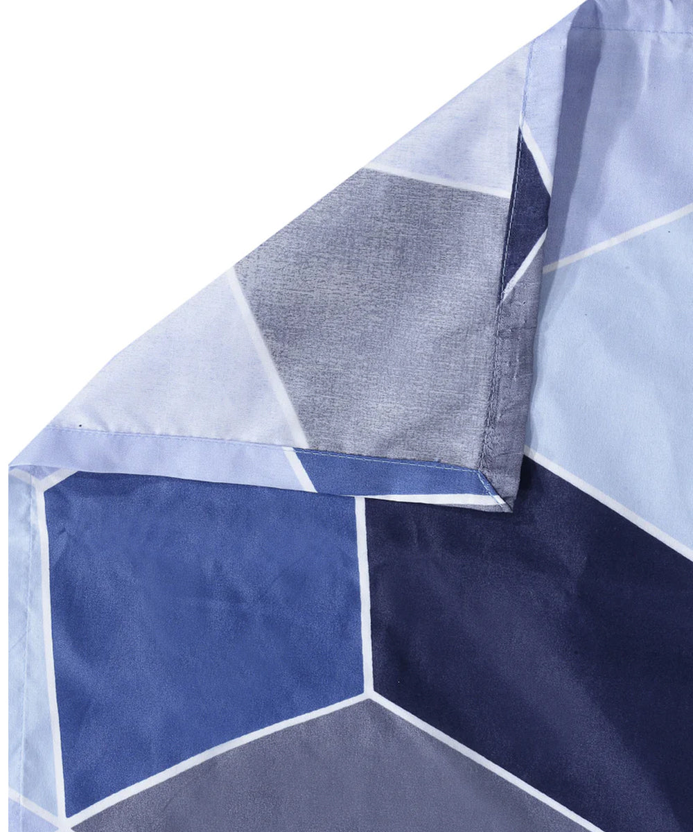 Rhombus Blue Single Bedsheet With 1 Pillow Cover