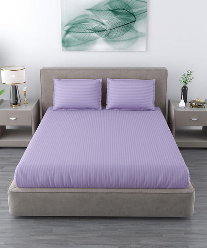 Lavender Super King Fitted Bedsheet With 2 Pillow Covers