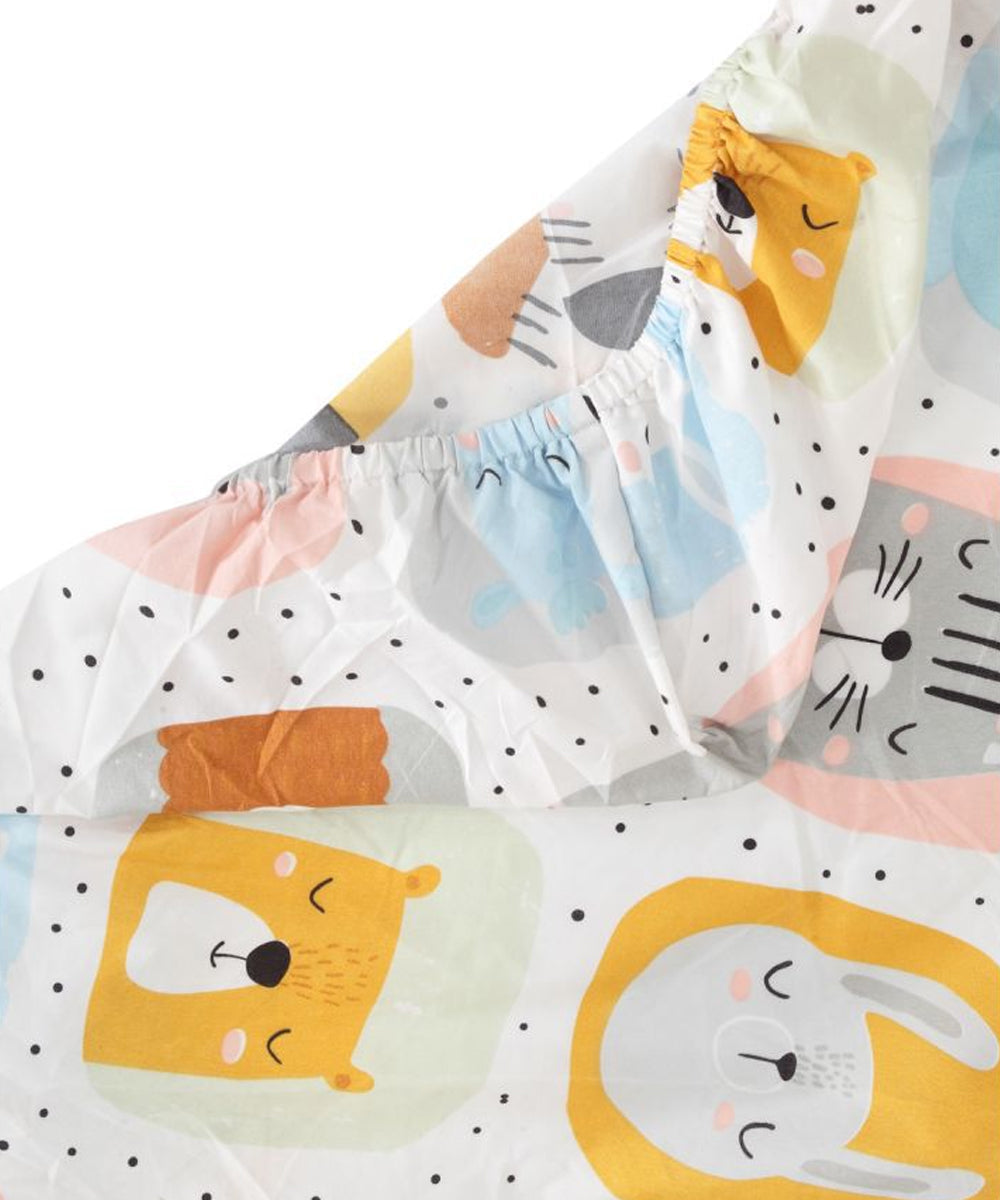 Cute Kids Single Fitted Bedsheet With 1 Pillow Cover