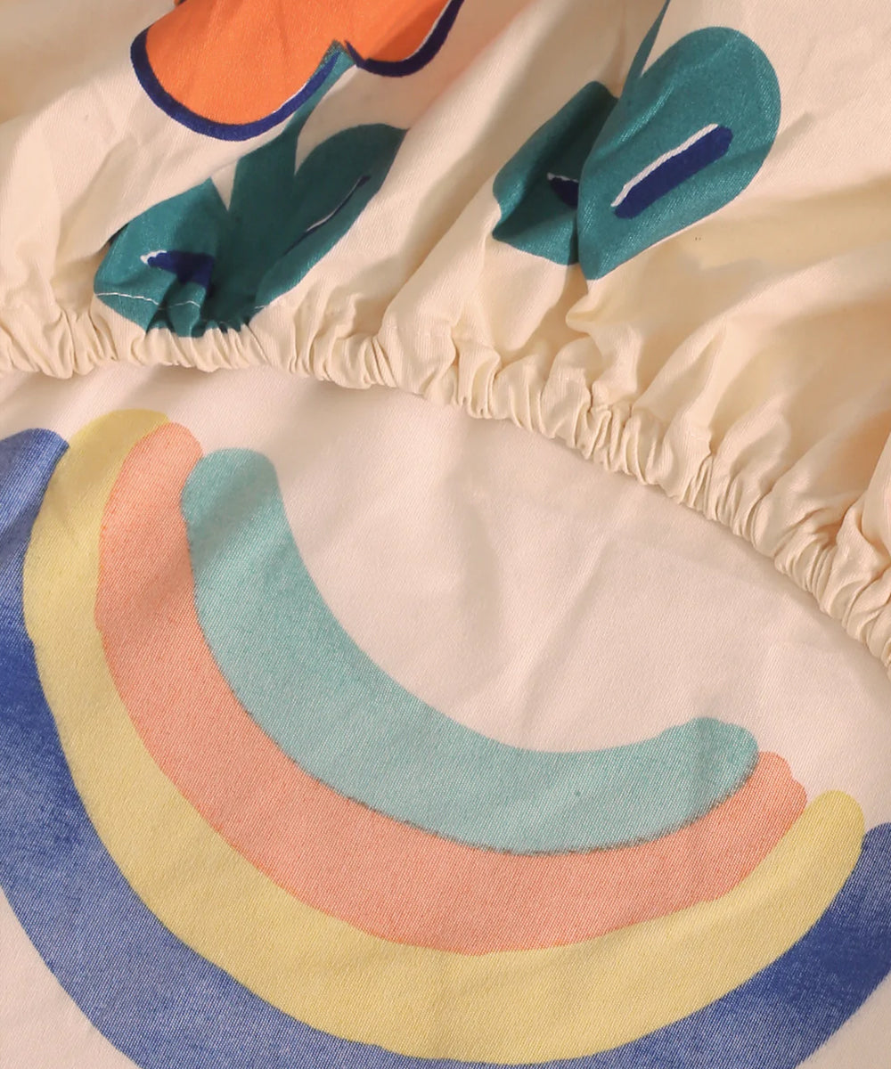 Pretty Kids Single Fitted Bedsheet With 1 Pillow Cover