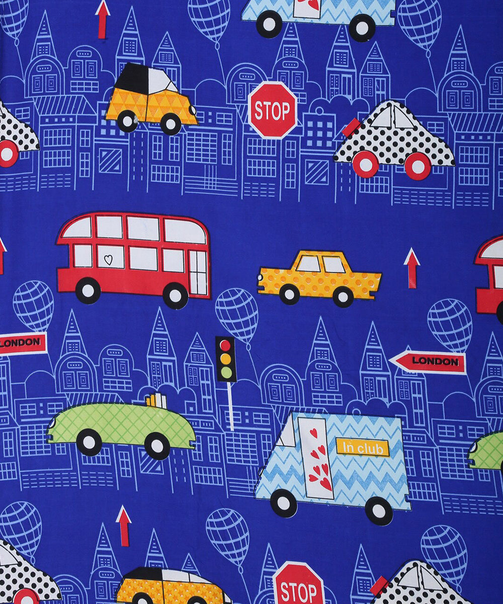 Toy Car Kids Single Fitted Bedsheet With 1 Pillow Cover