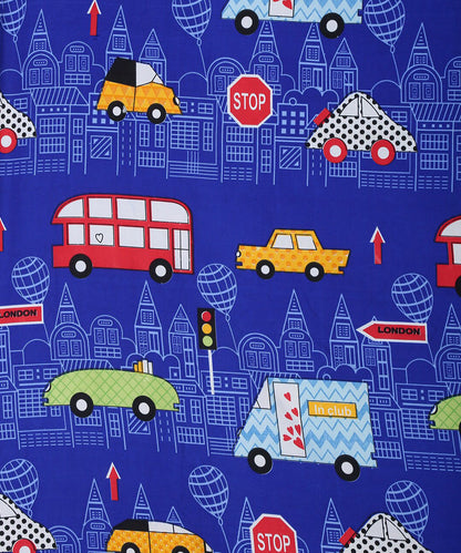 Toy Car Kids Single Fitted Bedsheet With 1 Pillow Cover