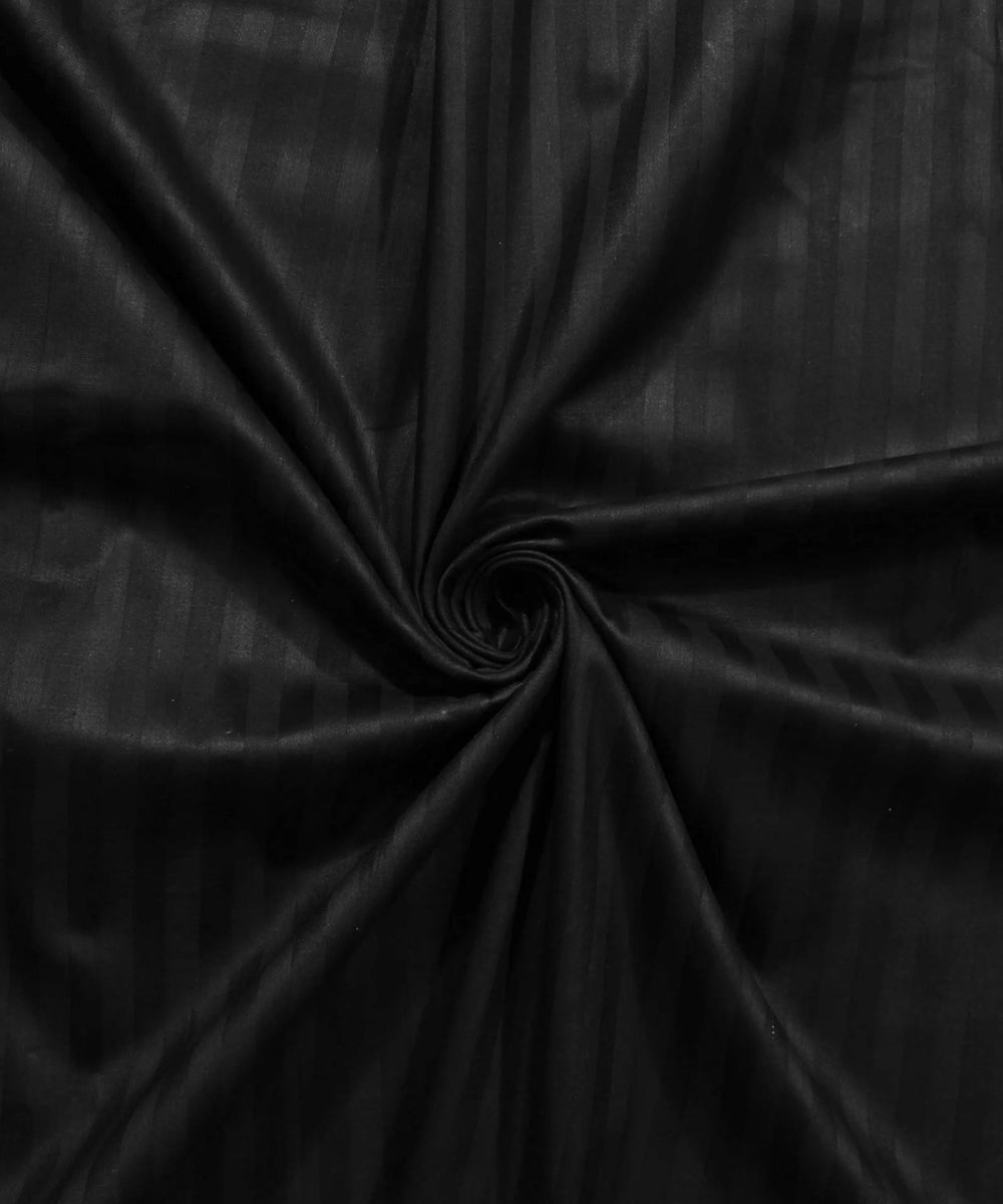 Charcoal Satin Stripe King Size Bedsheet With 2 Pillow Covers