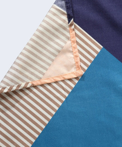 Multicolor Single Fitted Bedsheet With 1 Pillow Cover