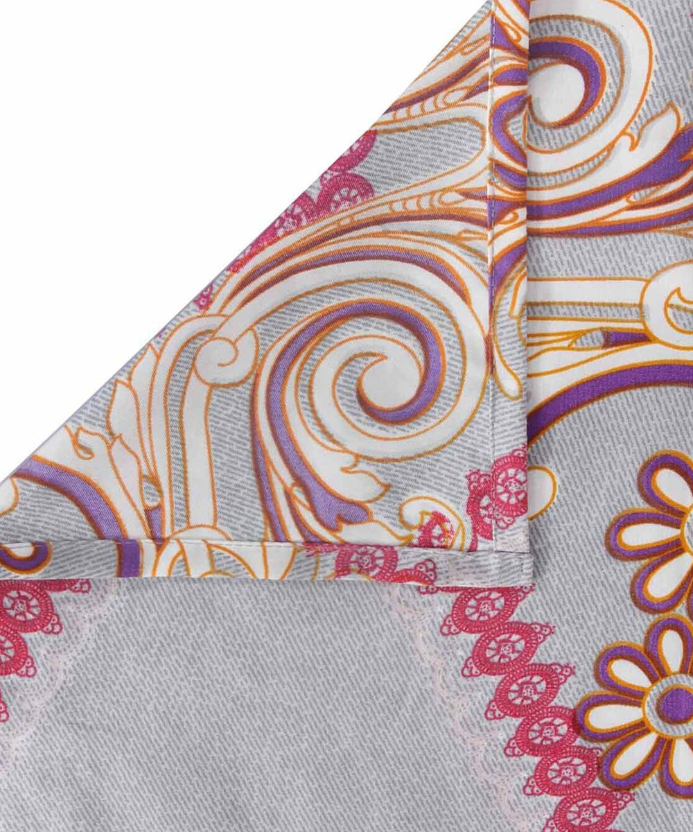 Mauve Printed Double Bedsheet with 2 Pillow Covers