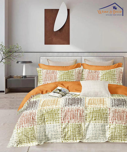 Scratch Lines super King Fitted Bedsheet With 2 Pillow Covers