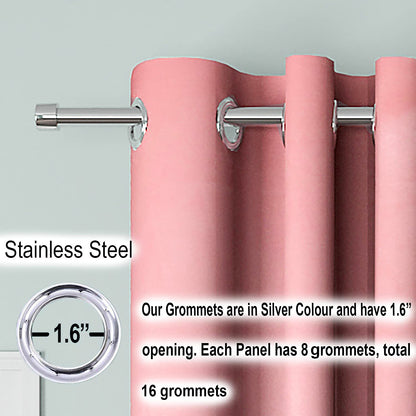 Blackout Curtain (Width- 4 Feet- Pink ) Pack of 2 Piece