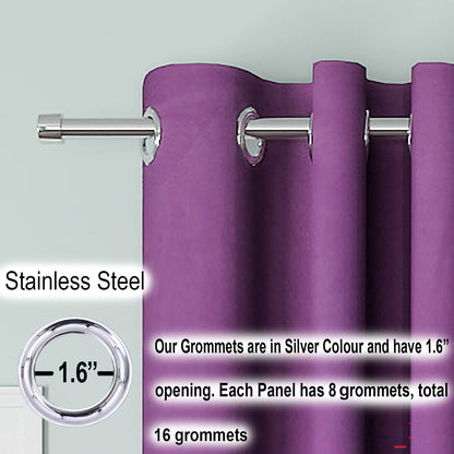Blackout Curtain (Width- 4 Feet- Purple ) Pack of 2 Piece