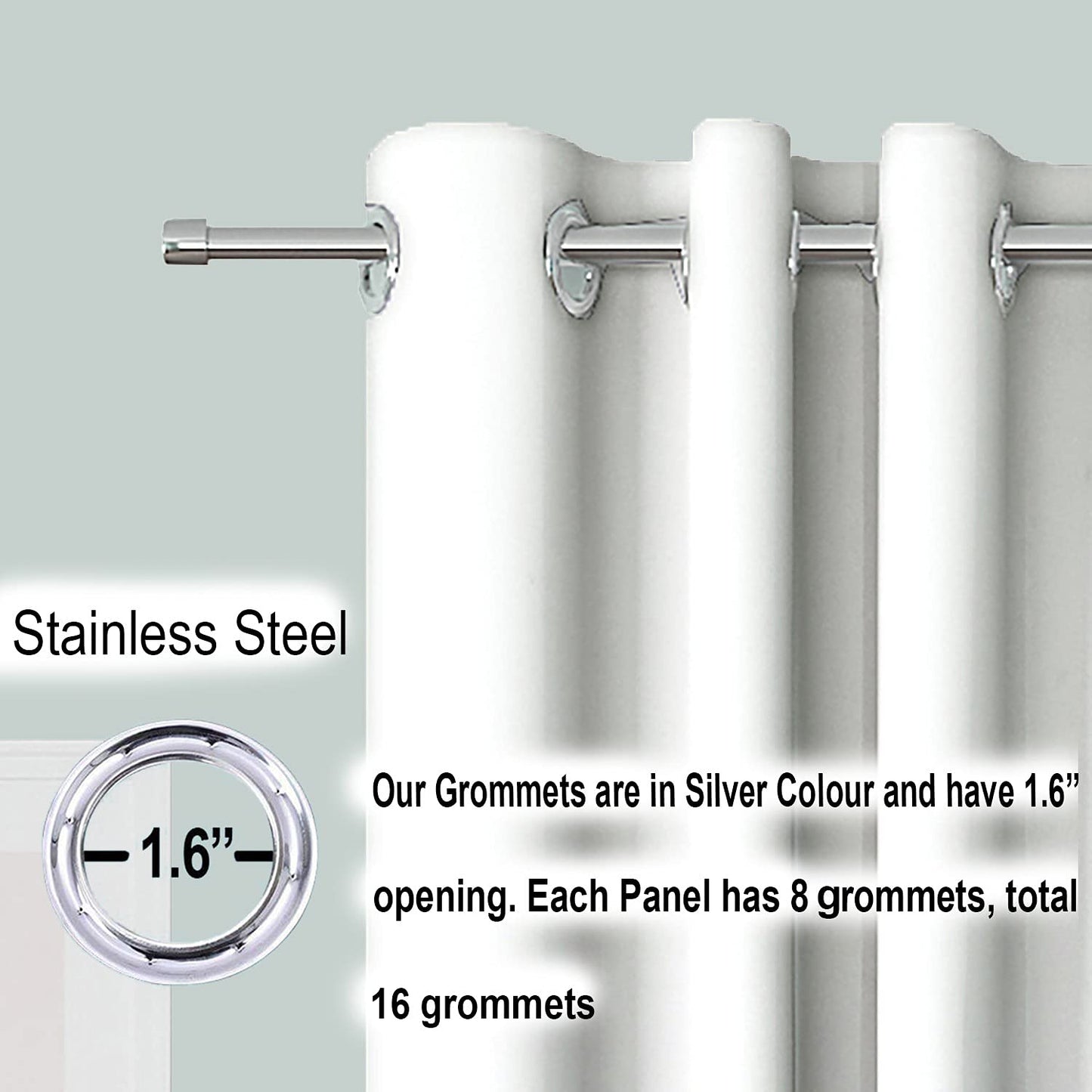 Blackout Curtain (White) Pack of 2 piece