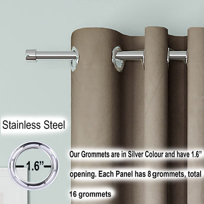 Blackout Curtain (Width- 4 Feet- Dark Beige ) Pack of 2 Piece